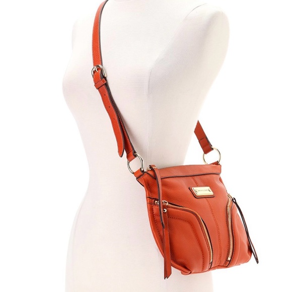 Franco Sarto Clara Crossbody leather purse in Rhumba Orange - Picture 4 of 6